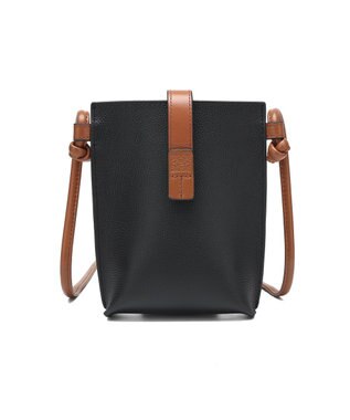 style code 【PADMA/パドマ】ベルトデザイン　シュリンクレザーマルチポシェット ブラック×キャメル