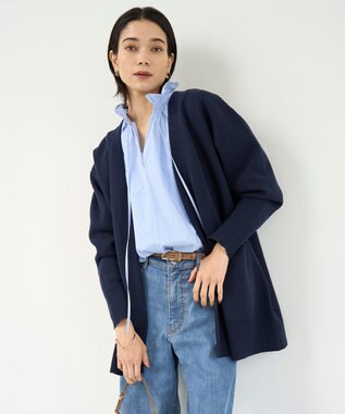 UNFILO スポンジニット カーディガン ネイビー