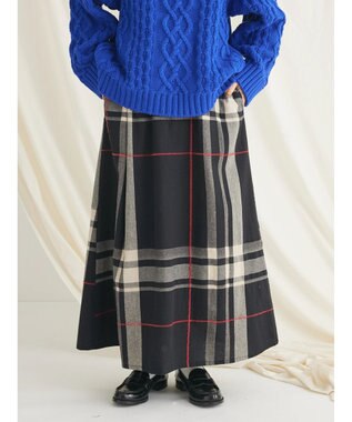CRAFT STANDARD BOUTIQUE 先染めチェック（大）スカート Black
