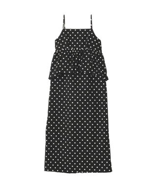 YECCA VECCA ドット柄バルーンキャミワンピース Black