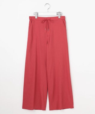 J.PRESS LADIES L 【WEB限定・人気素材・セットアップ対応】セルロースリネンストレッチ ワイドストレート パンツ 【WEB限定】スカーレット系