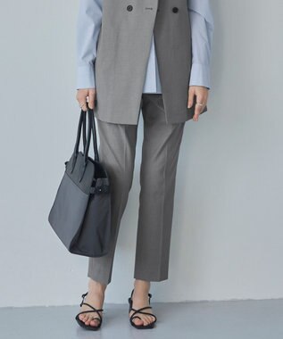 ICB 【接触冷感・UVケア・撥水・洗える】 LooseWeave テーパードパンツ モスグレー系