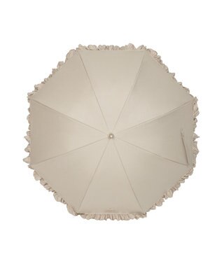 MOONBAT 【日傘】ポール & ジョー (PAUL & JOE　ACCESSOIRES) クリザンテームワンポイント フリル 雨の日OK スライド式 一級遮光 遮熱 UV ベージュ