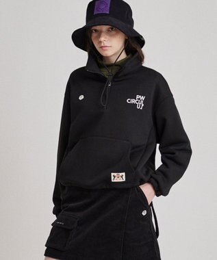  【WOMEN】ハーフジップ スウェット