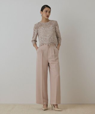 GRACE CONTINENTAL ハイウエストワイドパンツ ピンク