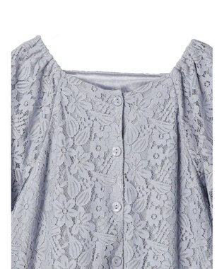 earth music&ecology フラワーレースブラウス Light Gray