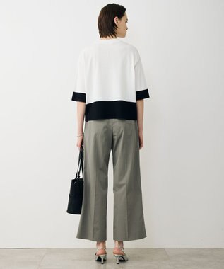 ICB 【先行予約】VIS/NYハイゲージ バイカラーニットT オフホワイト×ブラック配色