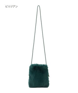 MOONBAT 【ファーバッグ 】2WAYスマートフォンポシェット  フェイクファー ビリジアン