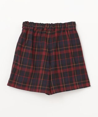 ANY KIDS チェック柄 プリーツ キュロット 赤系チェック