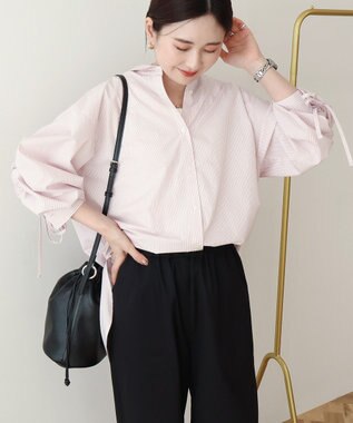 AMERICAN HOLIC 【イージーケア】バックギャザーリボンシャツ Pink