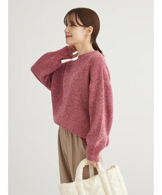 Green Parks ベロアモールニットプルオーバー Pink