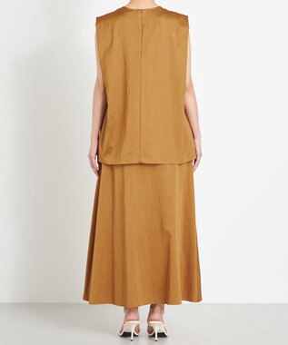 NAVE 【ReNAVE　洗える】グロスサテンブラウス キャメル