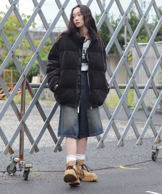 WEGO 【ユニセックス着用ITEM/MLサイズ展開】コーデュロイパファーブルゾン ブラックその他