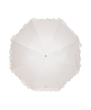 MOONBAT 【日傘】ポール & ジョー (PAUL & JOE　ACCESSOIRES) クリザンテームワンポイント フリル 雨の日OK スライド式 一級遮光 遮熱 UV オフホワイト