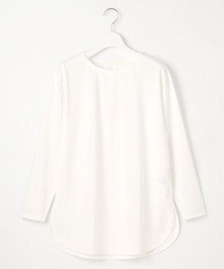 J.PRESS LADIES 【吸水速乾】プレーティングジャージー シャツテール カットソー ホワイト系