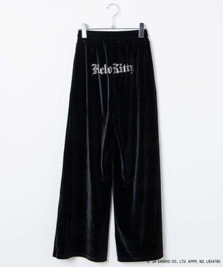 WEGO 【サンリオ】HELLOKITTYコラボベロアパンツ ブラック