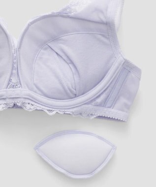 San-ai Resort（三愛水着楽園） 【northerly bra フィットシリーズ 谷間メイク】 カシュクールレースモールド ブラジャー＆ショーツSet B～Fカップ ブルー