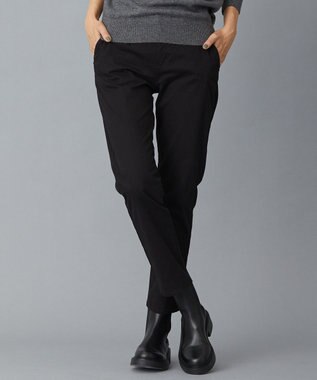 J.PRESS LADIES 【洗える】ピーチサテンストレッチ パンツ ブラック系