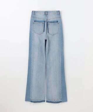 GRACE CONTINENTAL サイド切替フレアデニムパンツ サックス