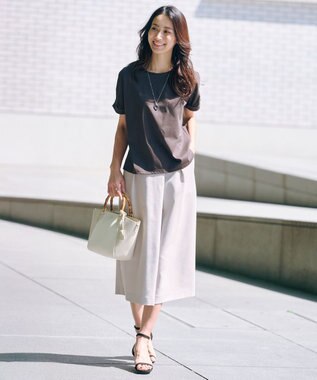 J.PRESS LADIES L 【洗える】Crispyツイル クロップド パンツ ベージュ系