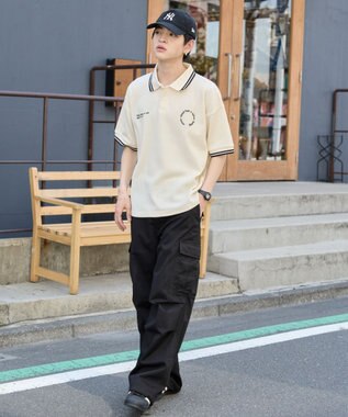 WEGO 【ユニセックス着用ITEM/MLサイズ展開】ワッフルラインポロ オフホワイト