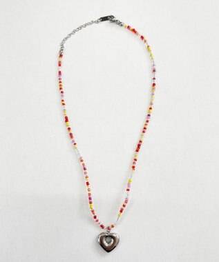 WEGO Lカラービーズハートネックレス