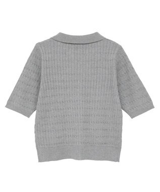 AMERICAN HOLIC 【2WAY】金ボタン衿付きケーブルプルオーバー Gray Mixture