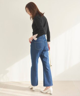 Feroux ランダムパールデニム パンツ ネイビー系