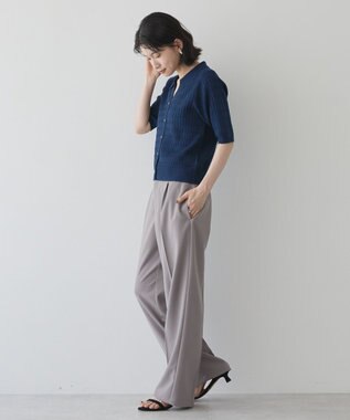 AMERICAN HOLIC 【2WAY】金ボタン衿付きケーブルプルオーバー Navy