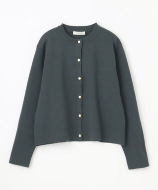 ANY 【UVカット・洗濯機可】クロップド丈スナップカーディガン ダークグリーン