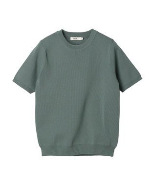 earth music&ecology 総針クルーネックハンソデプルオーバー Green