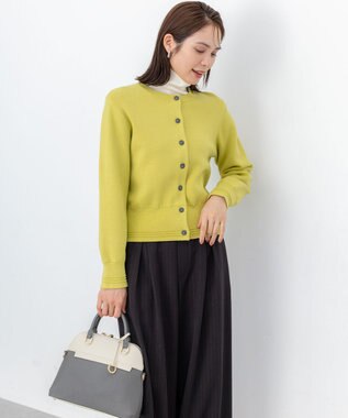 組曲 S 【加藤ローサさん着用】スムースストレッチジャケット カーディガン モスグリーン系