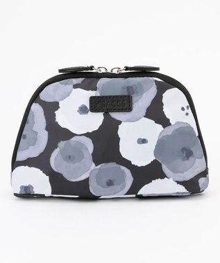 Y'SACCS 総柄プリントハーフムーンポーチ グレー