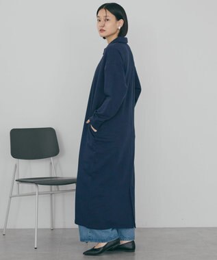 AMERICAN HOLIC 【選べる丈】ハーフZIPワンピース Navy