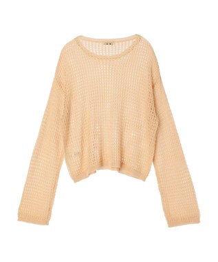 earth music&ecology レーシーニットプルオーバー Orange