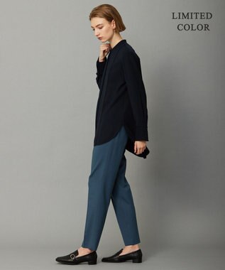 ICB 【WEB限定カラーあり・洗える】 ライトダブルクロス バンドカラーシャツ ネイビー系［WEB限定］