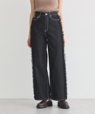 earth music&ecology サイドチュールデニムパンツ Black