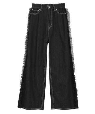 earth music&ecology サイドチュールデニムパンツ Black