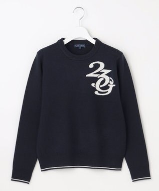 23区GOLF 【WOMEN】ロゴグラフィックもちもちニット ネイビー系