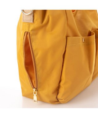 UNBILLION cachecache ナイロンマルチポケット2wayトート マスタード