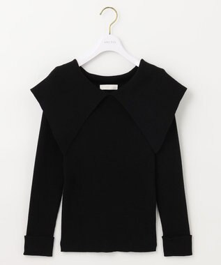 ANY SIS 【洗える】ビックカラーリブ ニット ブラック