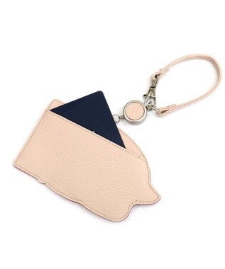 IBIZA アニマーダ　牛革　リール付きパスケース 薄ピンク