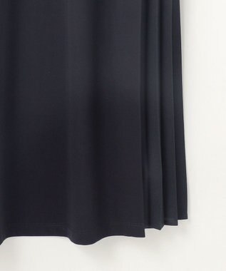 ANY SIS 【接触冷感・UVカット・洗える】ハイストレッチスムースサイドプリ－ツ ワンピース ネイビー