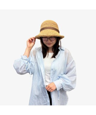 林八百吉商店 un chapeau　エッジアップラフィアハット ブラウン
