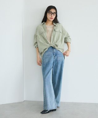 CRAFT STANDARD BOUTIQUE とろみワークシャツ Light Green