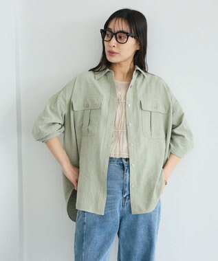 CRAFT STANDARD BOUTIQUE とろみワークシャツ Light Green