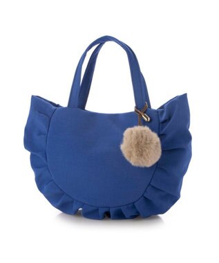 UNBILLION カシュカシュ cachecache / ポンポンつきラウンドミニトート ブルー