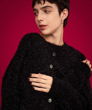 NAVE 【Nave・洗える】ラメニット カーディガン