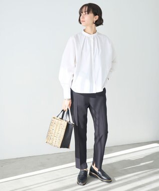 UNFILO ハイウエストテーパードパンツ ブラック