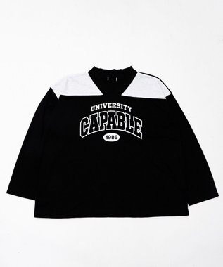 WEGO バイカラースポーツスウェット ブラック